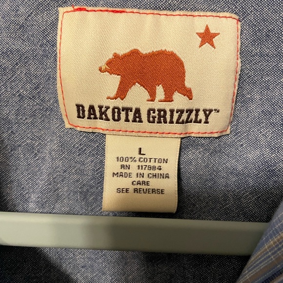 Dakota Grizzly Blue Plaid Casual Men's Shirt - Picture 3 of 7